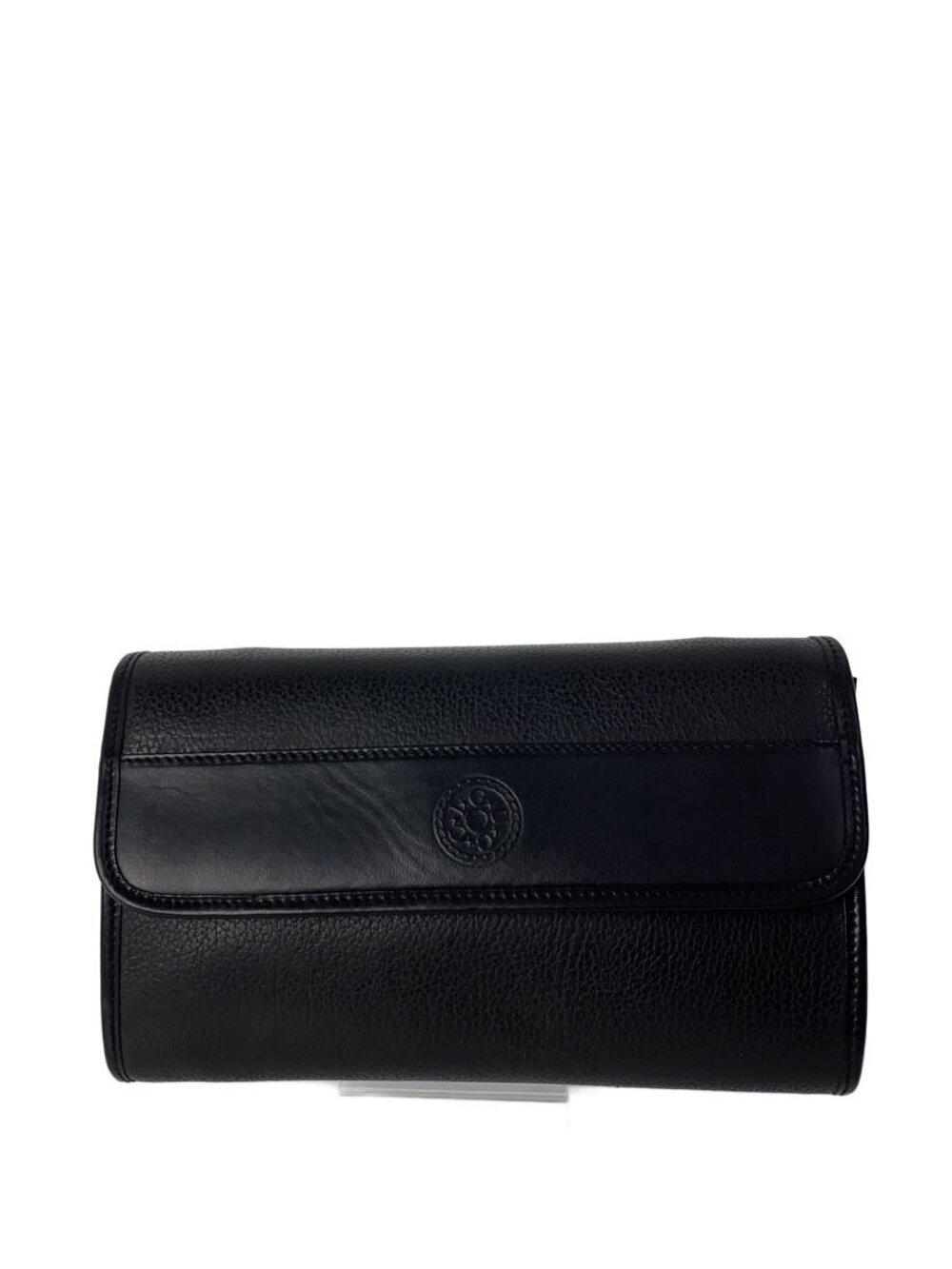 Gucci black leather Interlocking G crossbody Bag saddle silhouette debossed